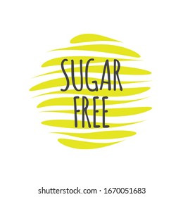 Sugar Free vector icon. Isolated label sign. Symbol for food, product, diet, design element, logo