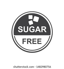 Sugar free vector icon for no sugar added product.