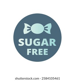 Sugar free vector label. Food sticker with candy.