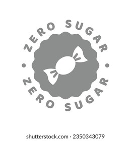 Sugar free vector label. Zero sugar with candy badge.