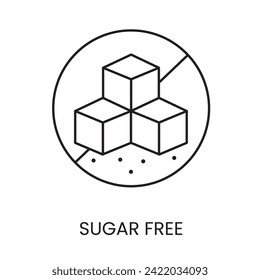 Sugar free vector line icon with editable stroke for placement on packaging