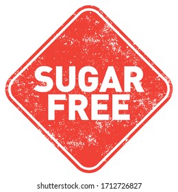 Sugar Free. Vector Red Stamp.