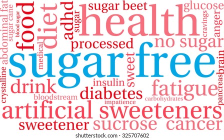 Sugar Free word cloud on a white background. 