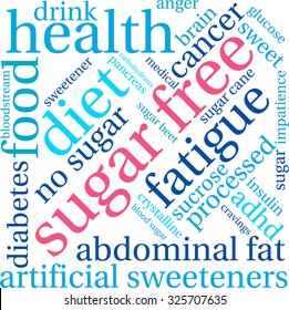 Sugar Free word cloud on a white background. 