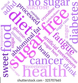 Sugar Free word cloud on a white background. 