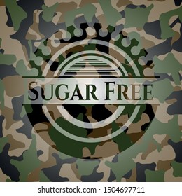 Sugar Free written on a camouflage texture. Vector Illustration. Detailed.