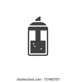 Sugar in glass sugar dispenser icon vector, filled flat sign, solid pictogram isolated on white. Symbol, logo illustration.
