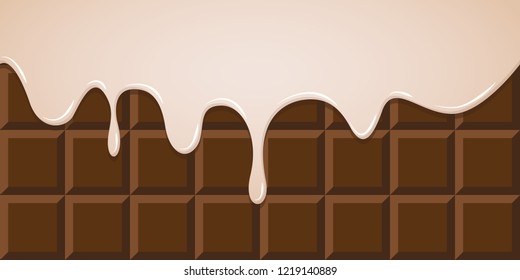 sugar glaze on chocolate bar sweet background vector illustration EPS10