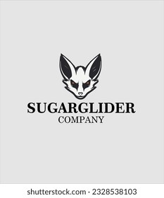 sugar glider animal vector design, vector illustration. Emblem design on white background