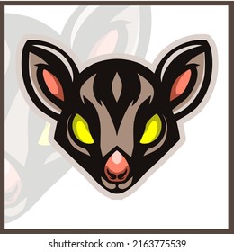 Sugar glider head mascot. esport logo design