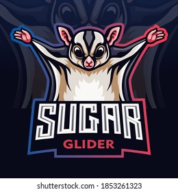 Sugar Glider mascot. esport logo design