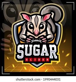 Sugar glider mascot. esport logo design