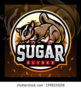 Sugar glider mascot. esport logo design