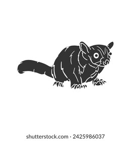 Sugar Gliders Icon Silhouette Illustration. Tier Vektor Grafik Piktogramm Symbol Clip Art. Doodle Sketch Schwarz Zeichen.