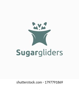 Sugar Gliders Logo Vector Animal