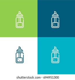 Sugar green and blue material color minimal icon or logo design
