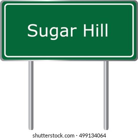 Sugar Hill , Georgia , road sign green vector illustration, road table, USA city