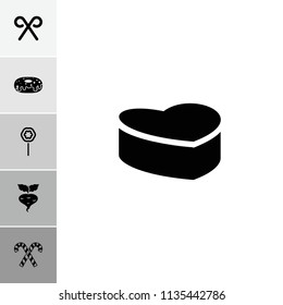 Sugar icon. collection of 6 sugar filled icons such as donut, candy cane, beet, lollipop. editable sugar icons for web and mobile.