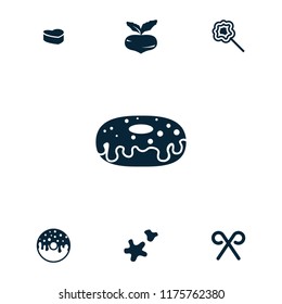 Sugar icon. collection of 7 sugar filled icons such as beet, donut, lollipop, candy cane, cookie. editable sugar icons for web and mobile.