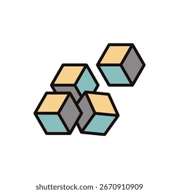 coleção de ícones de açúcar. estilo de design com fundo
