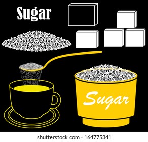 Sugar Icon. Isolated sugar on white background