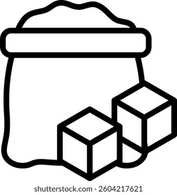 Sugar Icon Line Vector Illustration