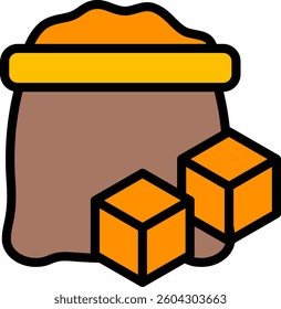 Sugar Icon Lineal Color Vector Illustration