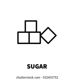 Sugar icon or logo in modern line style. High quality black outline pictogram for web site design and mobile apps. Vector illustration on a white background.