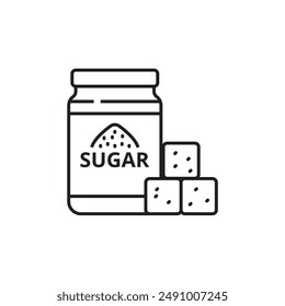 Sugar icon with outline style 