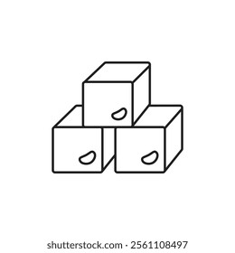 Sugar icon Outline vector line symbol
