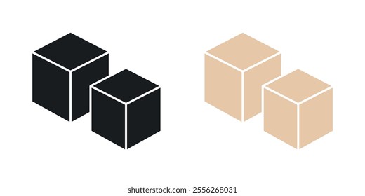 Sugar icon set in black and colored versions.