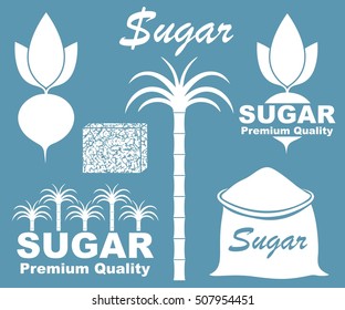 Sugar icon set. Isolated sugar on white background. EPS 10. Vector illustration