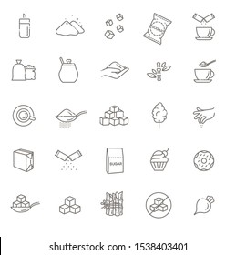 Sugar icon set. Sugar icon set in thin line style