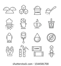 Sugar icon set / thin line icon