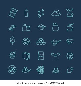 Sugar icon set in thin line style