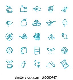 Sugar icon set in thin line style