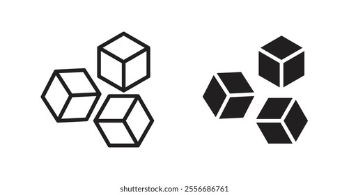 Sugar icon set in Thin line black color.