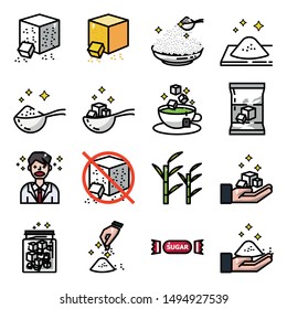 Sugar icon set, vector and illustration