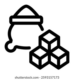 Sugar icon with simple and line style