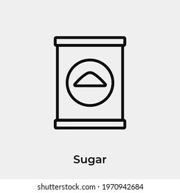 sugar icon vector. Linear style sign for mobile concept and web design. sugar symbol illustration. Pixel vector graphics - Vector.
