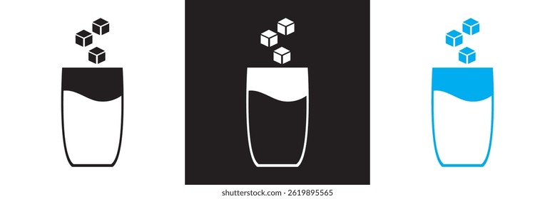 Sugar  icon. Vector for websites, mobile interfaces, presentations, banner, visual branding etc. Vector illustration. isolated on white and black background. EPS 10