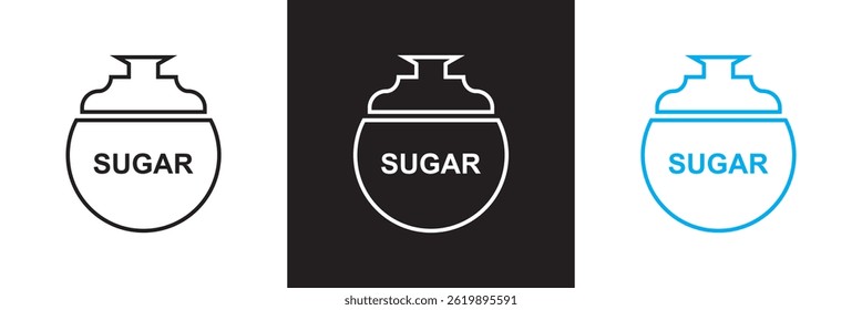 Sugar  icon. Vector for websites, mobile interfaces, presentations, banner, visual branding etc. Vector illustration. isolated on white and black background. EPS 10