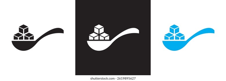 Sugar  icon. Vector for websites, mobile interfaces, presentations, banner, visual branding etc. Vector illustration. isolated on white and black background. EPS 10