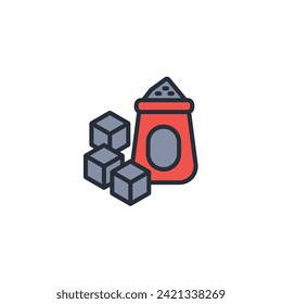 Sugar icon. vector.Editable stroke.linear style sign for use web design,logo.Symbol illustration.
