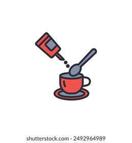 Icono de azucar. Vector.Trazo editable.signo de estilo lineal para el uso Diseño web,logo.Ilustración de símbolo.