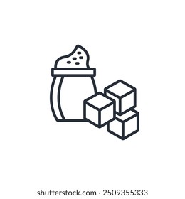 Zucker-Symbol. vector.Editable stroke.linear style Zeichen zur Verwendung Web-Design, logo.Symbol-Illustration.