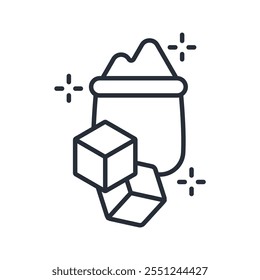 sugar icon. vector.Editable stroke.linear style sign for use web design,logo.Symbol illustration.