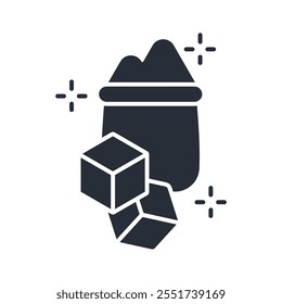 sugar icon. vector.Editable stroke.linear style sign for use web design,logo.Symbol illustration.