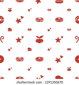sugar icons pattern seamless white background. Included editable filled donut, beet, heart cake, cookie, candy cane icons. sugar icons for web and mobile.