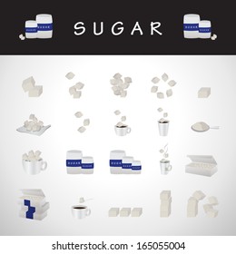 Sugar Icons Set - Isolated On Gray Background - Vector Illustration, Graphic Design Editable For Your Design